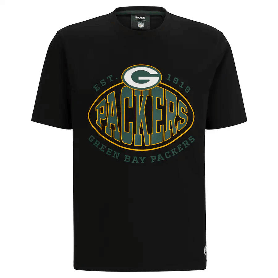 Men's Green Bay Packers Black BOSS X Trap T-Shirt